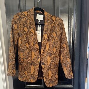 Joie Tan and Black Snake Print Blazer